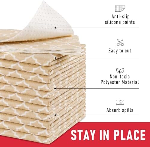 Cooyes 2 in 1 Refrigerator Liners, 6 Pack, 12“ × 24”, Fridge Drawer & Shelf Liners for Kitchen Cabinets Non-Adhesive, Breathable Cloth Material, BPAfree, Keep Produce Fresh Longer