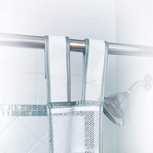 Skywin Hanging Mesh Shower Caddy, 7 Pockets, Quick Dry, 60 x 6 In - 3 Pack
