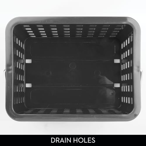 iDesign Stackable Shower Basket with Handle, Gray, Set of 3