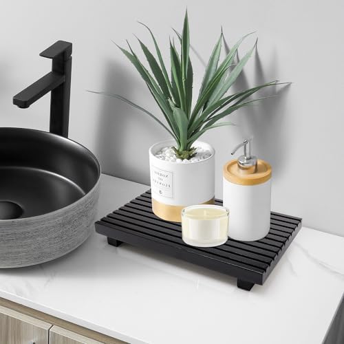 Wood Riser Display Stand for Bathroom Organizer Tray Kitchen Counter Decor