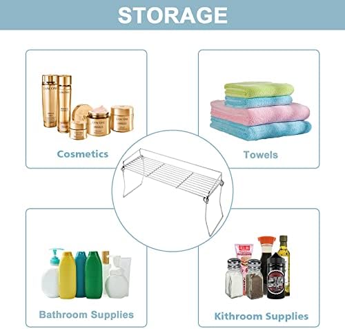 JUNCHU CHERRY Metal The Sink Vanity Organizer, Bathroom or Kitchen Sink Organizer, Feminine Products Organizer (Chrome)