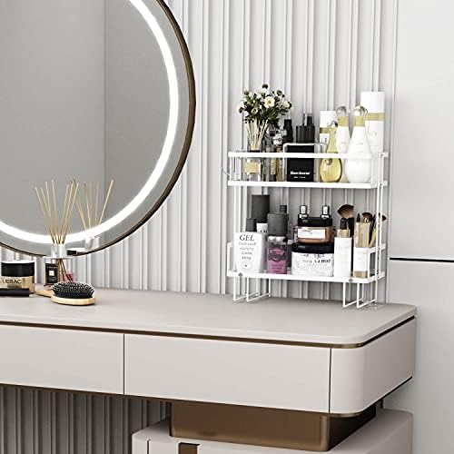 Godboat 2-Tier Over Toilet Storage Shelf, Wall-Mount with 2 Hook/Paper Rack
