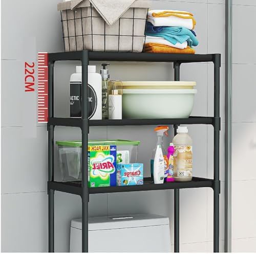 Hipicute No-Drilling 3-Tier Bathroom Storage Organizer, Over The Toilet Freestanding Shelf Unit, Space-Saving Cabinet for Toiletries, White or Black