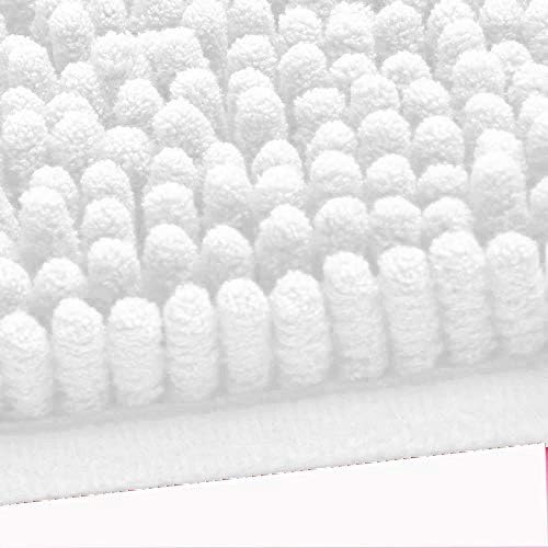 Madeals Bath Rug Set Combo - 4 Piece with Toilet Lid Cover and U-Shaped Toilet Floor Rug, White