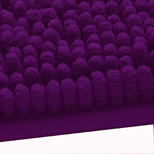Madeals Long Bathroom Rugs Chenille Runner Bathroom Mat Kitchen Rug Purple