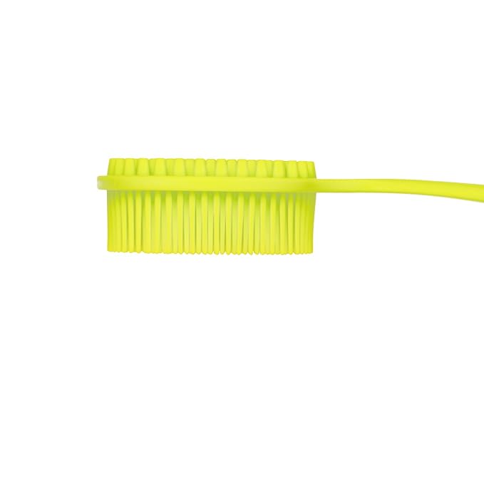 DNC Silicone Back Scrubber for Shower Soft Bath Body Brush with Long Handle (Green)