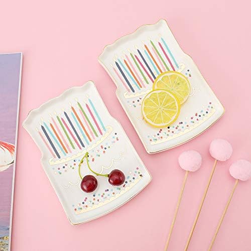 Stephanie Imports Birthday Cake Ceramic Trinket Plate and Decorative Jewelry Dish
