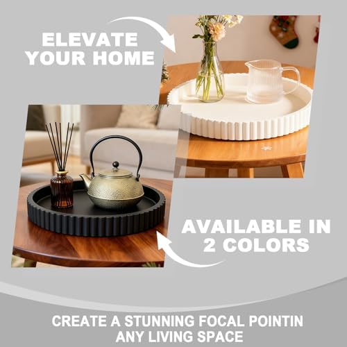 Round Decorative Tray for Coffee Table Decor Table Centerpieces