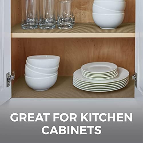 HOME GENIE Shelf Drawer and Cabinet Liner, Non Adhesive, 12x20 Light Taupe