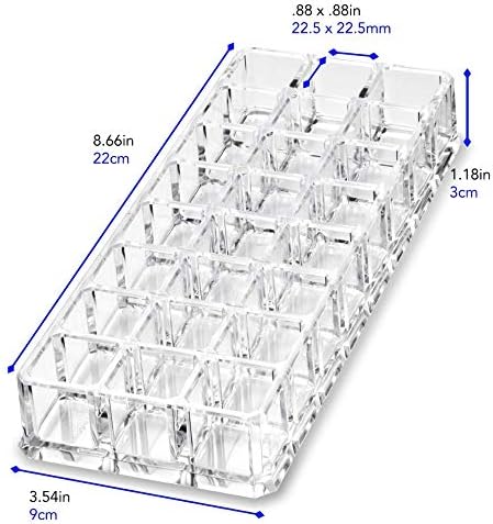 byAlegory Premium Beauty Organization Acrylic Lipstick Organizer & Beauty Container 24 Space Storage (Clear)