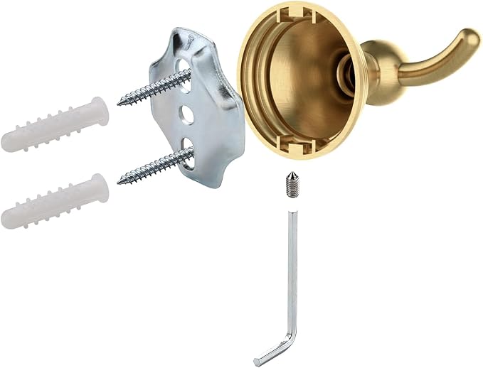 Asidrama 2 Packs Champagne Bronze Robe Towel Hook Bathroom Hooks 8706