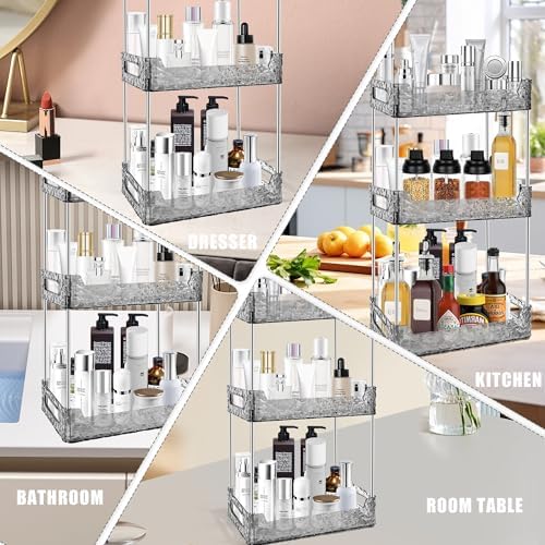 3-Tier Bathroom Counter Organizer Countertop Storage-Grey