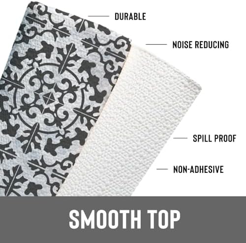 Con-Tact Brand Grip Prints Non-Adhesive Non-Slip Counter Top, Drawer/Shelf Liner, 12" x 20' (Carrara Tile Charcoal)