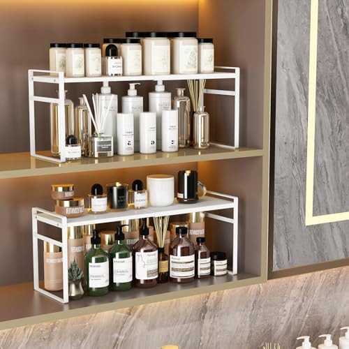 Expandable Medicine Cabinet Organizer, White