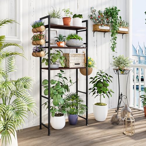 Over The Toilet Storage Shelf 3 Tier Bathroom Organizer Black Oak