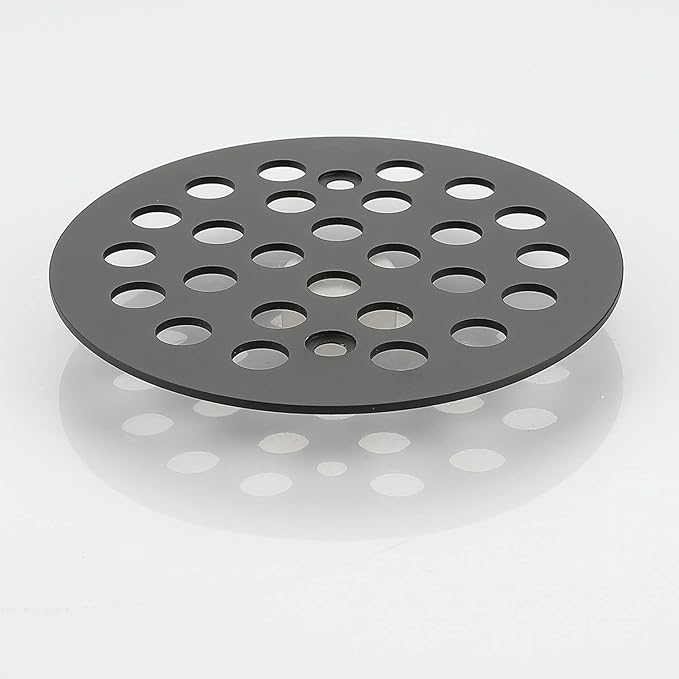 4-1/4 Inch Screw-in Round Shower Drain Cover Replacement Floor Drainer Grate with Screws Matte Black