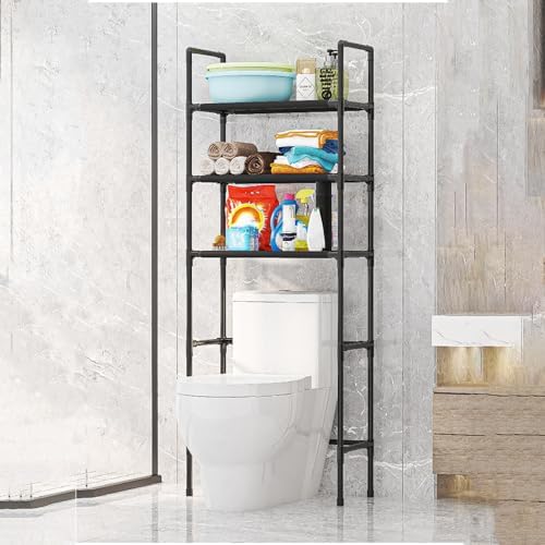 3-Tier Over The Toilet Storage, Space Saver Stainless Steel Bathroom Shelves, Freestanding Above Over Toilet Storage Shelf for Bathroom
