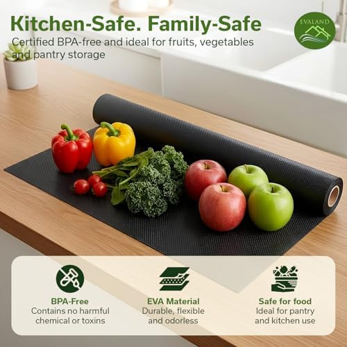EVALAND Shelf Liner Cabinet Liner Non-Adhesive Drawer Liner 17.7 in x 33 FT