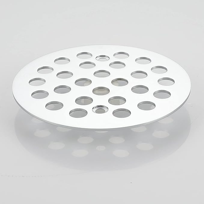 4-1/4 Inch Screw-in Round Shower Drain Cover Replacement Floor Drainer Grate with Screws (Chrome)