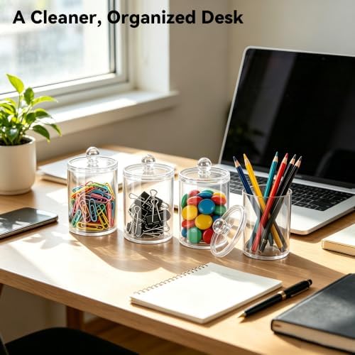 4 Pack 10 oz Cotton Round Holder Dispenser Set