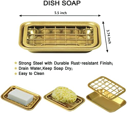 SheeChung 8PCS Mason Jar Bathroom Accessories Set Complete - Gold