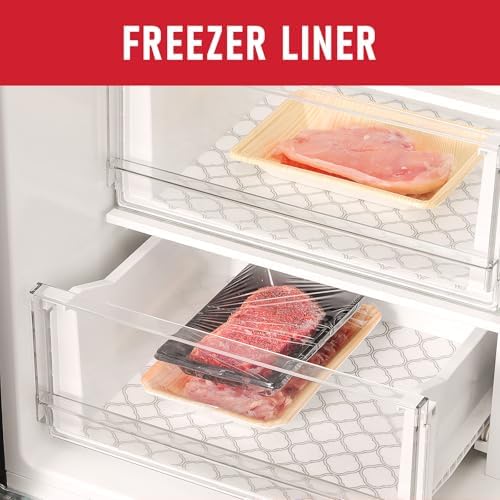 Cooyes Non Slip Refrigerator Liners, 2 in 1 Absorbent Fridge Liners and Fresh Mats Machine Washable, Refrigerator Shelf Paper for Glass Shelves Kitchen Cabinet Drawer, 17.7" x 360"