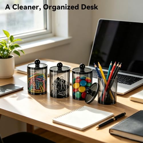 4 Pack 10 oz Cotton Round Holder Dispenser Set