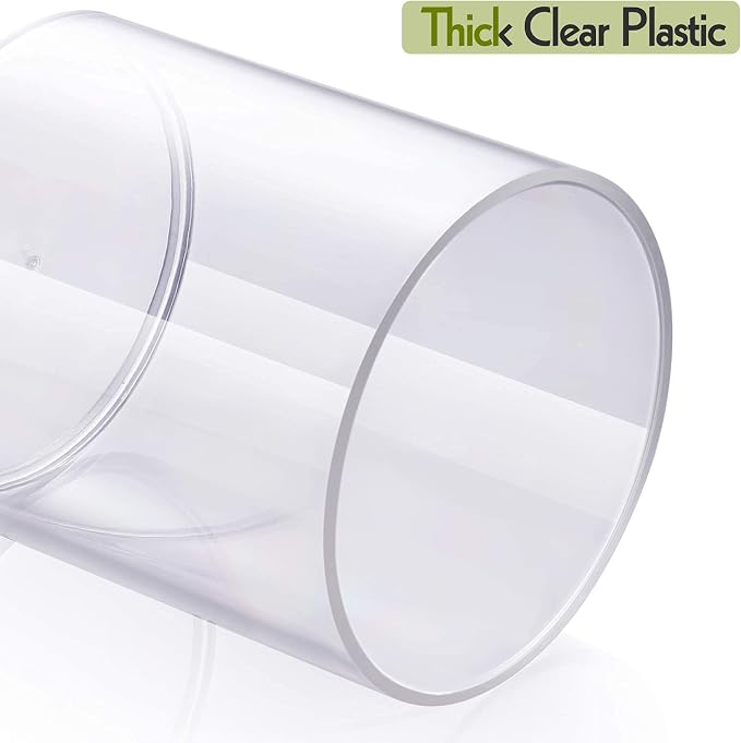 6 Pack Acrylic Qtip Holder Dispenser for Cotton Swabs, Balls, Floss Picks | Thick, Highly Clear, w/ Labels - Small Canister Apothecary Jar Set, Bathroom Decor Essentials, Shelf Vanity Storage Organizer