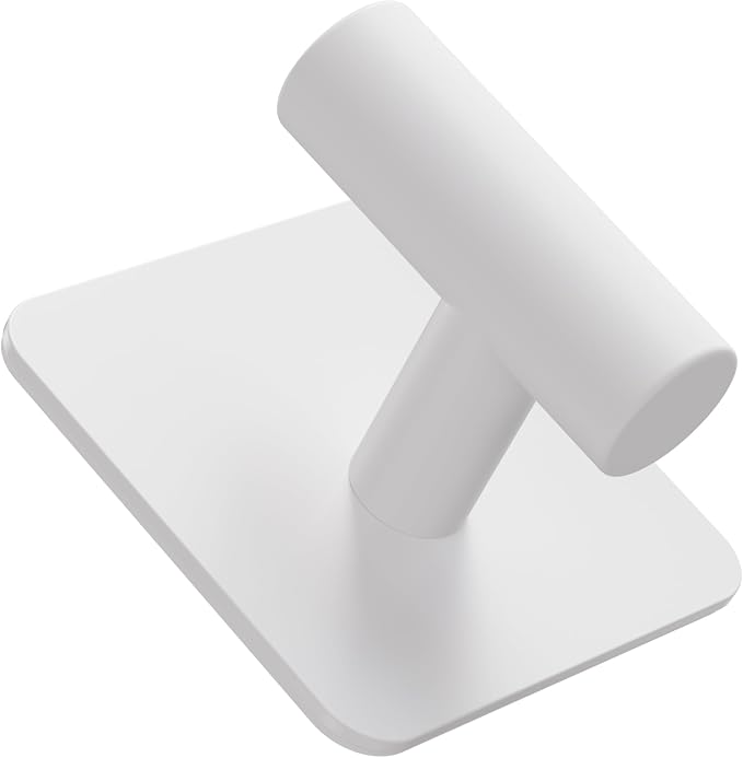 Aikzik 4 Pack Large Heavy Duty Wall Hooks - 26lb Max, Stainless Steel Adhesive Towel Hook, Shower Hooks for Hanging Towel, Coat, Robe, Wall Hook for Use in Bathroom, Kitchen and Door, White