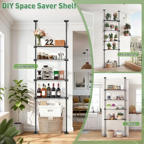 SUNALLY Over The Toilet Storage Shelf, Over Toilet Bathroom Organizer,Black