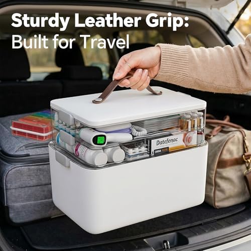 CTIME 3-Tier Medicine Organizer - Portable Medicine Cabinet with Handle