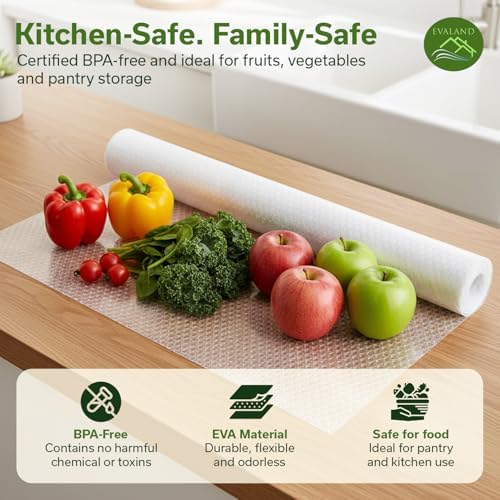 EVALAND Shelf Liner Cabinet Liner Non-Adhesive Drawer Liner 23.6 in x 20 FT