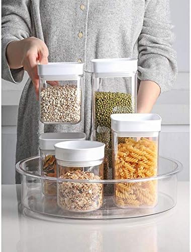 SANNO Round Lazy Susan RotatingTurntable Storage Container for Kitchen Cabinet, Pantry, Refrigerator, Countertop Food Safe Turntable Spice Rack for Cupboard,Spinning Organizes 2