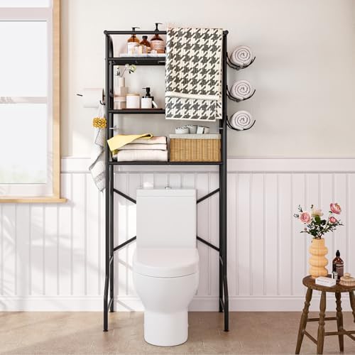 Over The Toilet Storage Shelf 3 Tier Bathroom Organizer Black