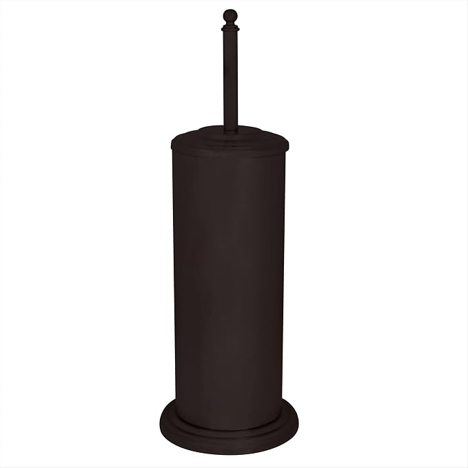Toilet Plunger with Covered Canister, Oil-Stained Bronze Finish | Keeps a toilet plunger contained and accessible in home or business bathrooms with a covered decorative canister.