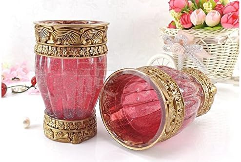 AMSS 5 Piece Stunning Bathroom Accessories Set in Crystal Like Resin Tumbler Dispenser Soap Dish Cups (Red B)