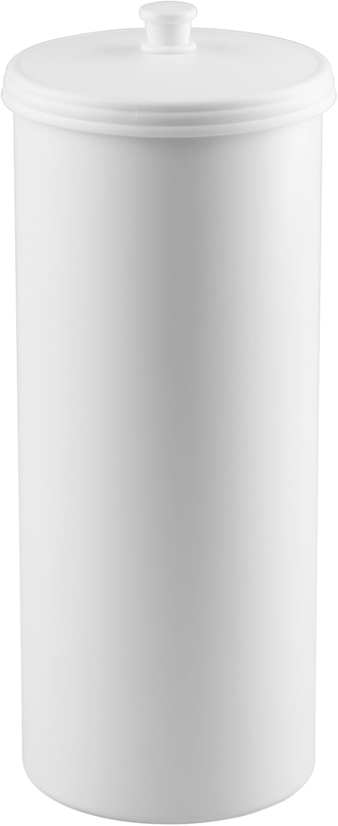 iDesign Freestanding Bathroom Toilet Paper Storage Holder, 2-Pack, White | With Lid, Holds 3 Extra Rolls