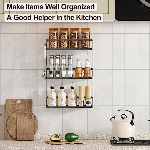 Godboat 3-Tier Over Toilet Storage Shelf, Wall-Mount with 2 Hook/Paper Rack