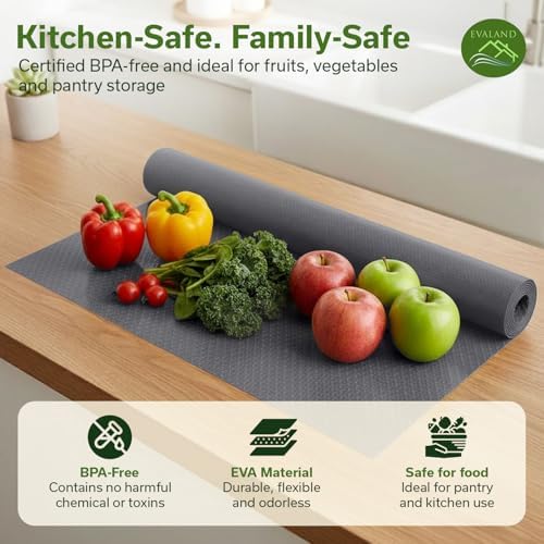EVALAND Shelf Liner Cabinet Liner Non-Adhesive Drawer Liner 12 in x 33 FT
