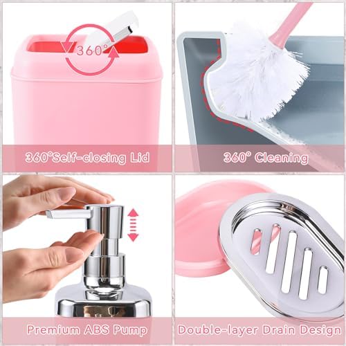 XLHOMO Bathroom Accessory Set, Bathroom Sets with Shower Curtain and Rugs