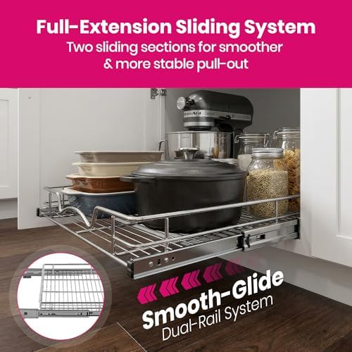 HOLDN’ STORAGE Pull Out Cabinet Organizer, 20”W x 17”D Cabinet Drawer