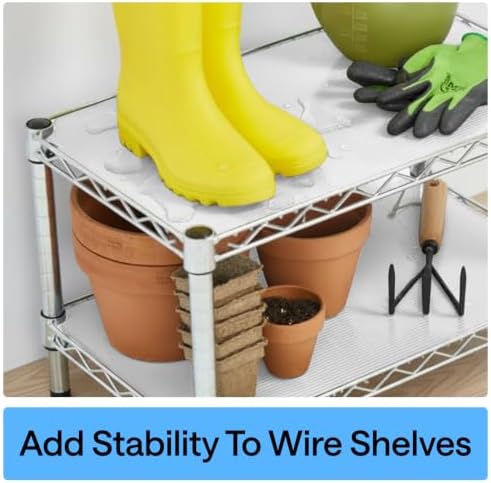GORILLA GRIP Shelf Liner, Non-Adhesive Cabinet Liners, 12"x20' White
