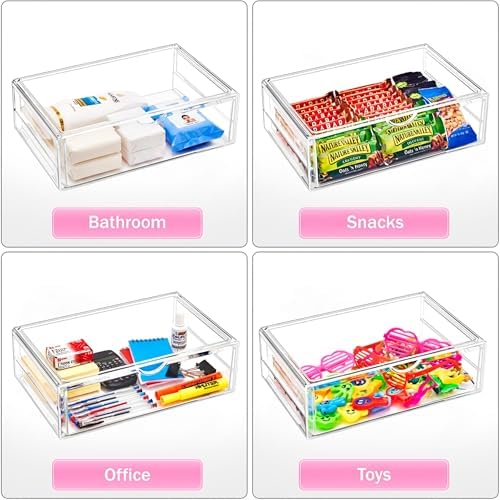 Sorbus Acrylic Drawers, Clear Makeup Organizer for Vanity (1 Drawer)
