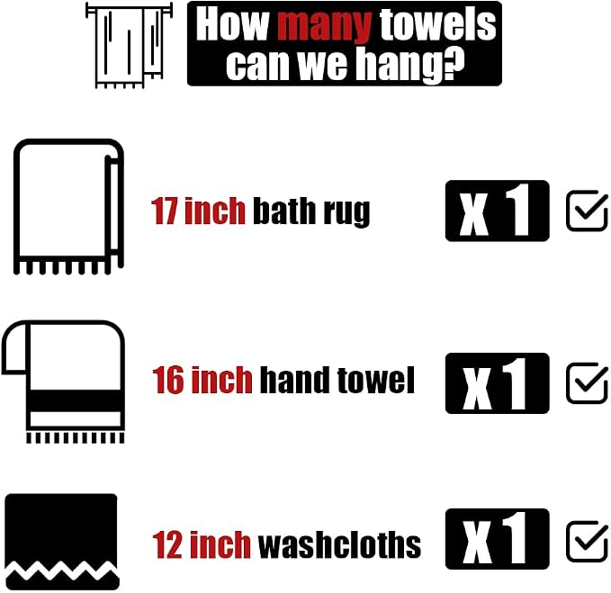 JQK Bath Towel Bar Brushed Gold, 18 Inch 304 Stainless Steel Thicken 0.8mm Towel Rack Bathroom, Towel Holder Wall Mount, Total Length 20.47 Inch TB110L18-BG