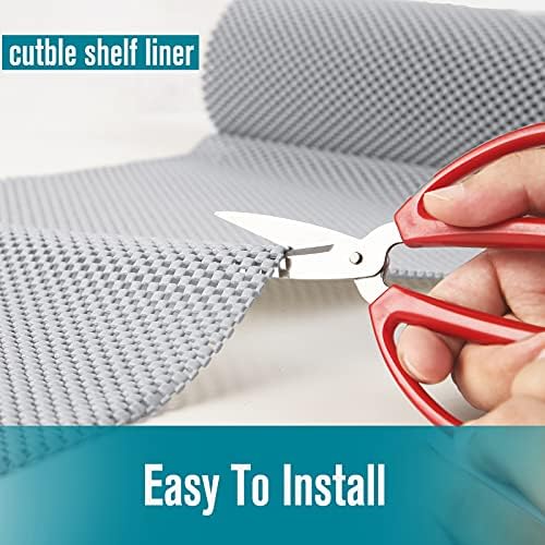 Shelf Drawer Liner Non-Adhesive with Non Slip Durable Strong Clean Size 17.7 Inches X 10 Feet Drawers, Shelves, Cabinets, Storage for Kitchen and Desks, Light Gray