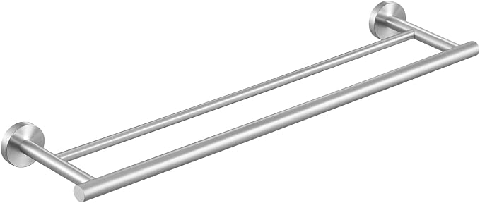 KES Double Towel Bar 23.6 Inch Bathroom Kitchen Towel Holder Dual Towel Rod Rustproof Wall Mount SUS304 Stainless Steel Brushed Finish, A2001S60-2