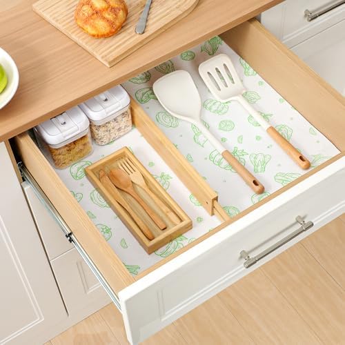 Cooyes 12 Pack Refrigerator Shelf Liners for French Door Fridge, 17.7" × 36" Extra Large, Non-Slip Fridge Mats Machine Washable, Refrigerator Drawer Liner for Glass Shelves Kitchen Cabinet