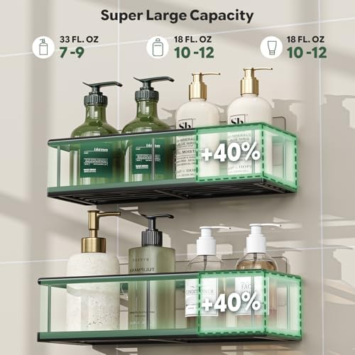 Simple Trending 6 Pack Shower Caddy Adhesive, Rustproof Shower Shelves