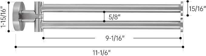 KES Kitchen Swivel Towel Bar 9-Inch, Swivel Towel Rack for Dish Towel, Double Towel Bar 2-Arm Wall Mounted, SUS 304 Stainless Steel, Brushed Finish, A2106S23-2