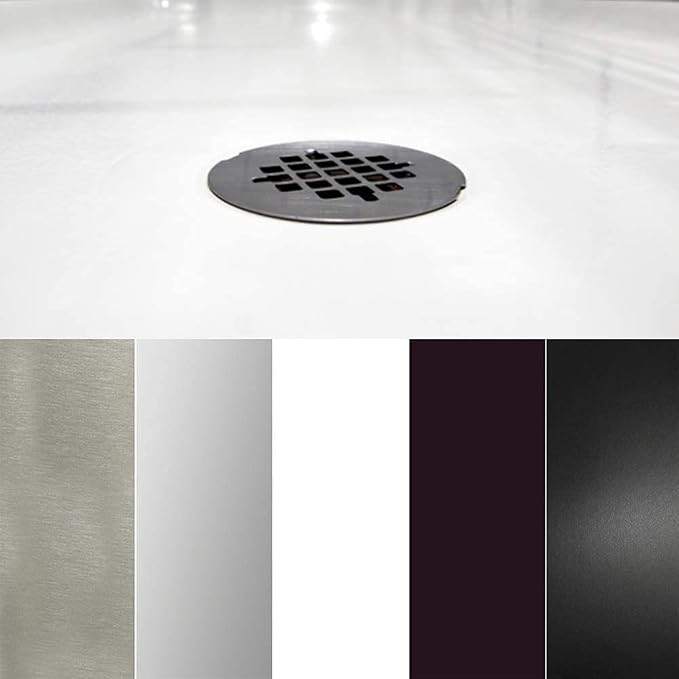 Westbrass 4-1/4" OD Casper Brass Snap-In Shower Strainer Grid, Oil Rubbed Bronze, D319-12